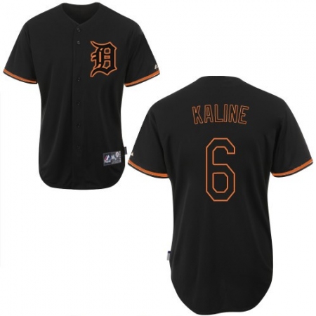 Men's Majestic Detroit Tigers #6 Al Kaline Authentic Black Fashion MLB Jersey
