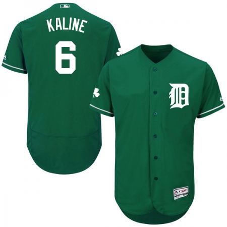 Men's Majestic Detroit Tigers #6 Al Kaline Green Celtic Flexbase Authentic Collection MLB Jersey