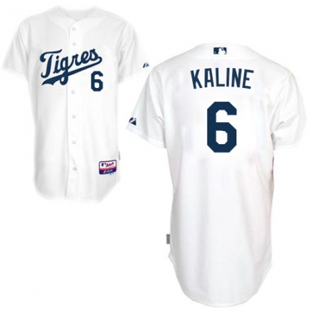Men's Majestic Detroit Tigers #6 Al Kaline Replica White 