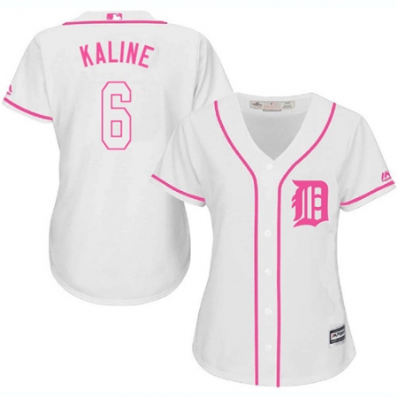 Women's Majestic Detroit Tigers #6 Al Kaline Authentic White Fashion Cool Base MLB Jersey