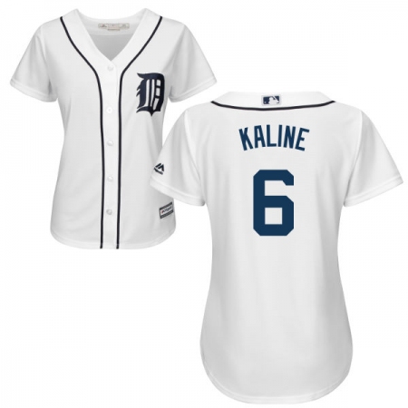 Women's Majestic Detroit Tigers #6 Al Kaline Authentic White Home Cool Base MLB Jersey