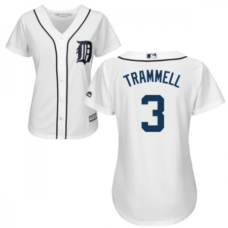 Women's Majestic Detroit Tigers #3 Alan Trammell Authentic White Home Cool Base MLB Jersey