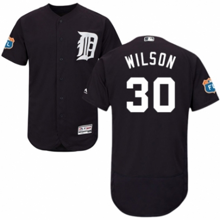 Men's Majestic Detroit Tigers #30 Alex Wilson Navy Blue Alternate Flex Base Authentic Collection MLB Jersey