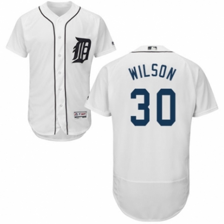 Men's Majestic Detroit Tigers #30 Alex Wilson White Home Flex Base Authentic Collection MLB Jersey