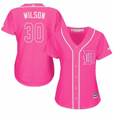 Women's Majestic Detroit Tigers #30 Alex Wilson Authentic Pink Fashion Cool Base MLB Jersey