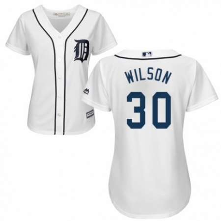 Women's Majestic Detroit Tigers #30 Alex Wilson Authentic White Home Cool Base MLB Jersey