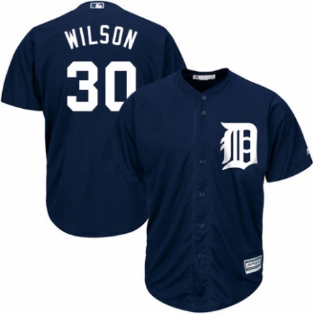 Youth Majestic Detroit Tigers #30 Alex Wilson Authentic Navy Blue Alternate Cool Base MLB Jersey