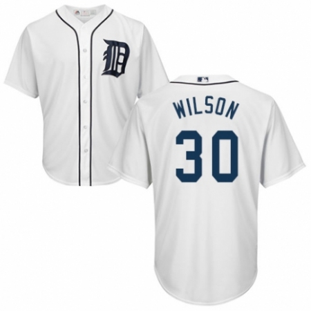 Youth Majestic Detroit Tigers #30 Alex Wilson Authentic White Home Cool Base MLB Jersey