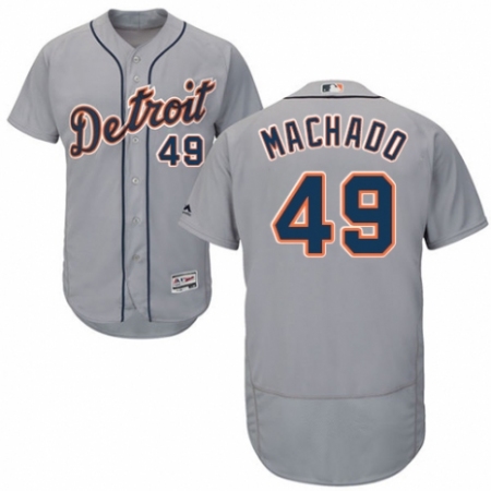 Men's Majestic Detroit Tigers #49 Dixon Machado Grey Road Flex Base Authentic Collection MLB Jersey