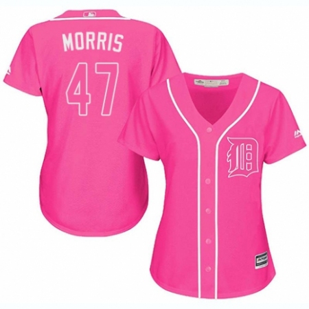 Women's Majestic Detroit Tigers #47 Jack Morris Replica Pink Fashion Cool Base MLB Jersey