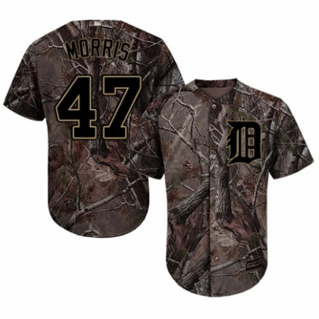 Youth Majestic Detroit Tigers #47 Jack Morris Authentic Camo Realtree Collection Flex Base MLB Jersey