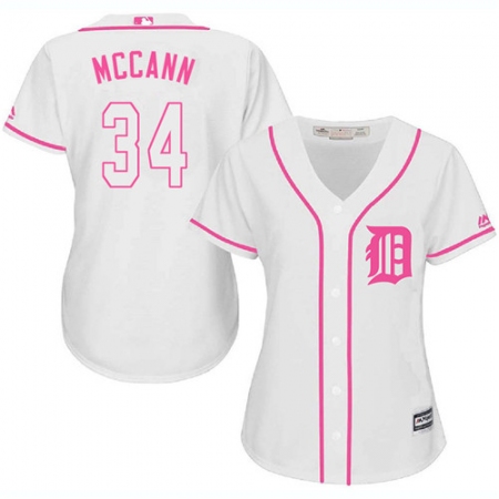 Women's Majestic Detroit Tigers #34 James McCann Replica White Fashion Cool Base MLB Jersey
