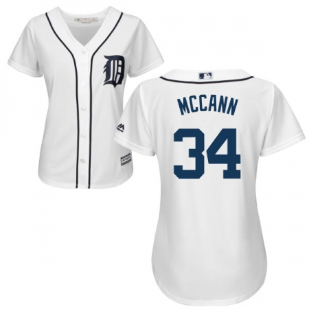 Women's Majestic Detroit Tigers #34 James McCann Replica White Home Cool Base MLB Jersey