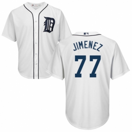 Men's Majestic Detroit Tigers #77 Joe Jimenez Replica White Home Cool Base MLB Jersey