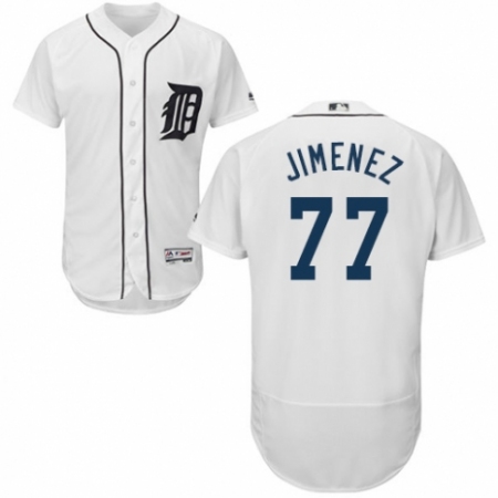 Men's Majestic Detroit Tigers #77 Joe Jimenez White Home Flex Base Authentic Collection MLB Jersey