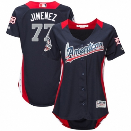 Women's Majestic Detroit Tigers #77 Joe Jimenez Game Navy Blue American League 2018 MLB All-Star MLB Jersey