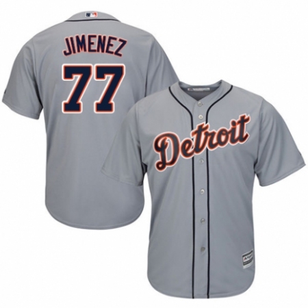 Youth Majestic Detroit Tigers #77 Joe Jimenez Authentic Grey Road Cool Base MLB Jersey