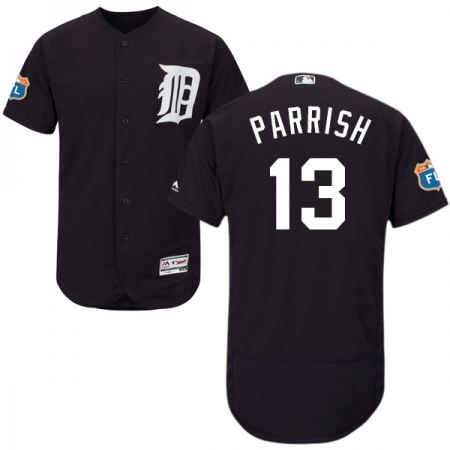 Men's Majestic Detroit Tigers #13 Lance Parrish Navy Blue Alternate Flex Base Authentic Collection MLB Jersey