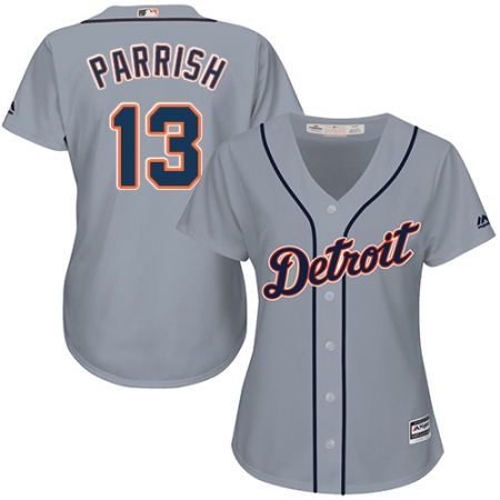 Women's Majestic Detroit Tigers #13 Lance Parrish Authentic Grey Road Cool Base MLB Jersey