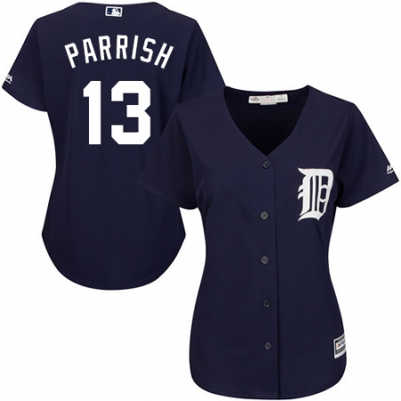 Women's Majestic Detroit Tigers #13 Lance Parrish Authentic Navy Blue Alternate Cool Base MLB Jersey