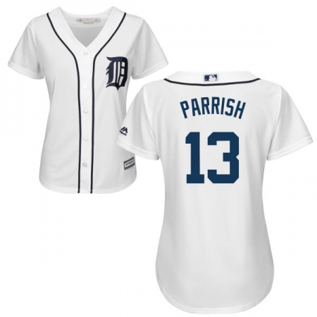 Women's Majestic Detroit Tigers #13 Lance Parrish Authentic White Home Cool Base MLB Jersey