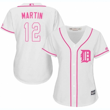 Women's Majestic Detroit Tigers #12 Leonys Martin Authentic White Fashion Cool Base MLB Jersey