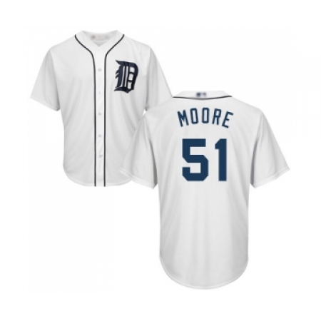 Men's Detroit Tigers #51 Matt Moore Replica White Home Cool Base Baseball Jersey