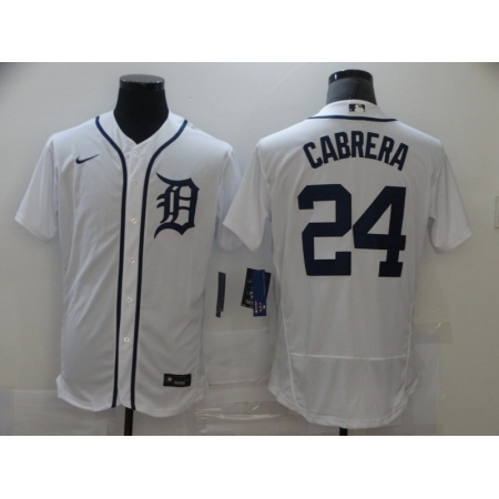 Men's Nike Detroit Tigers #24 Miguel Cabrera White Home Stitched Jersey