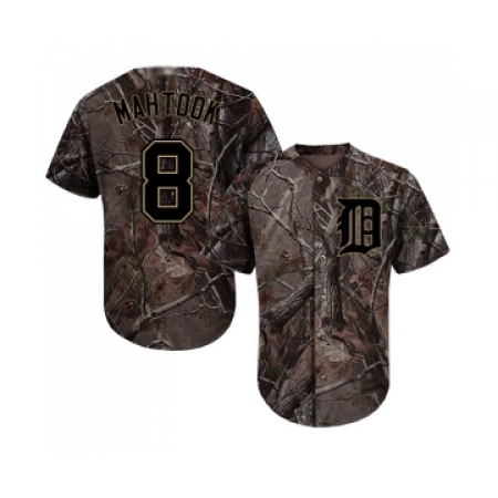 Men's Detroit Tigers #8 Mikie Mahtook Authentic Camo Realtree Collection Flex Base Baseball Jersey