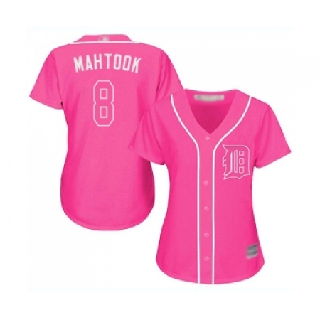 Women's Detroit Tigers #8 Mikie Mahtook Replica Pink Fashion Cool Base Baseball Jersey