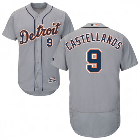 Men's Majestic Detroit Tigers #9 Nick Castellanos Grey Road Flex Base Authentic Collection MLB Jersey