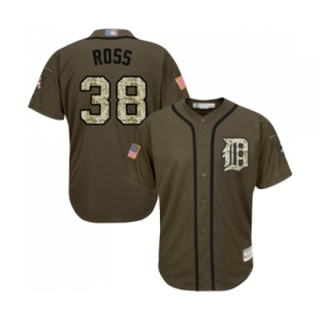 Men's Detroit Tigers #38 Tyson Ross Authentic Green Salute to Service Baseball Jersey