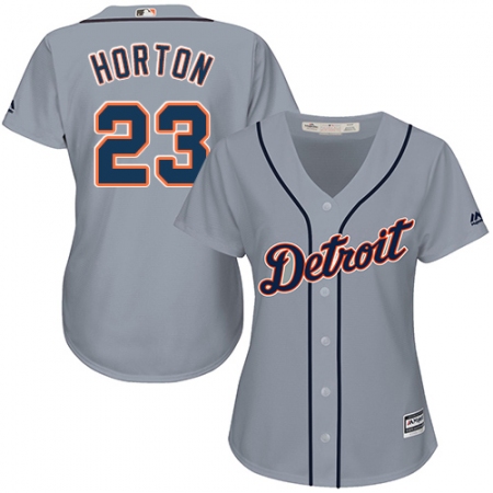 Women's Majestic Detroit Tigers #23 Willie Horton Replica Grey Road Cool Base MLB Jersey