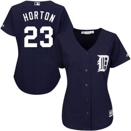 Women's Majestic Detroit Tigers #23 Willie Horton Replica Navy Blue Alternate Cool Base MLB Jersey
