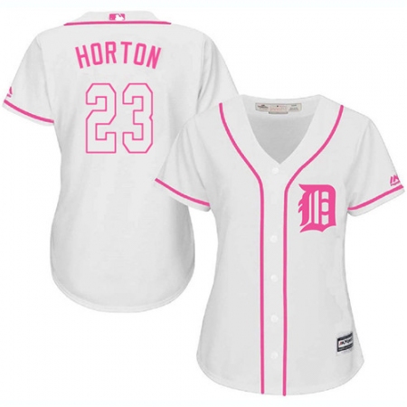 Women's Majestic Detroit Tigers #23 Willie Horton Replica White Fashion Cool Base MLB Jersey